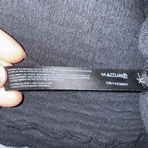 Free People Black Long Sleeve Sunday Dreaming Mini Dress Sz XS Gauze Preppy Cute - Picture 7 of 8